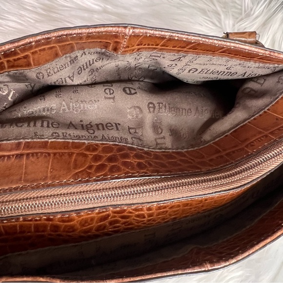Etienne Aigner Brown Alligator Bag - Picture 8 of 15